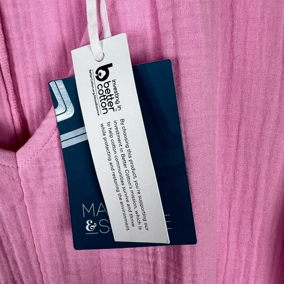 NWT Stitch Fix Market & Spruce Trini Short Sleeve Gauze Romper Pink Size Large L - Picture 8 of 14